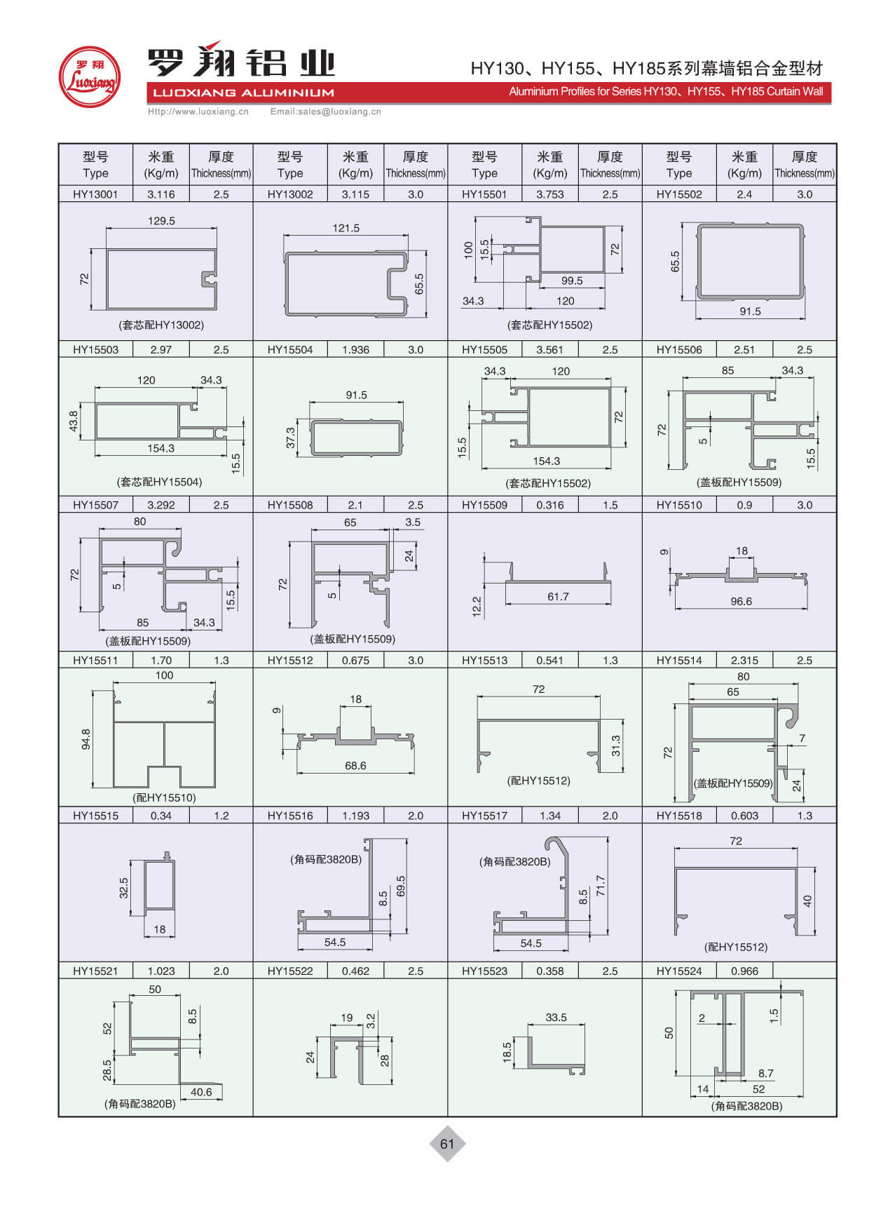 HY130、HY155、HY185系列幕墻